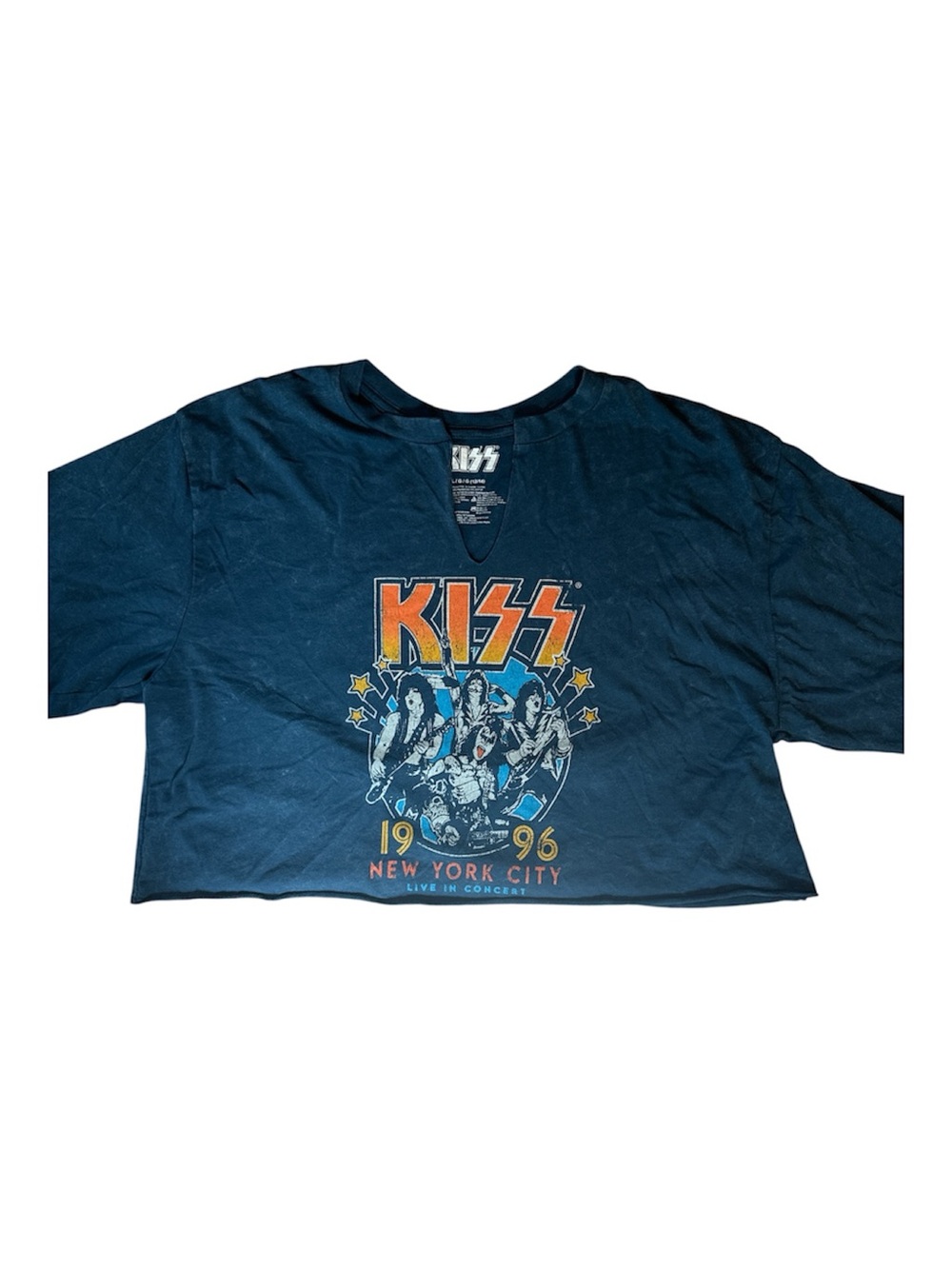 KISS cropped Tee 1996 New York City Size Youth L